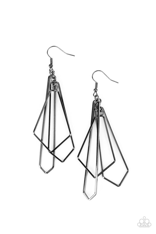 Shape Shifting Shimmer - Black Earrings