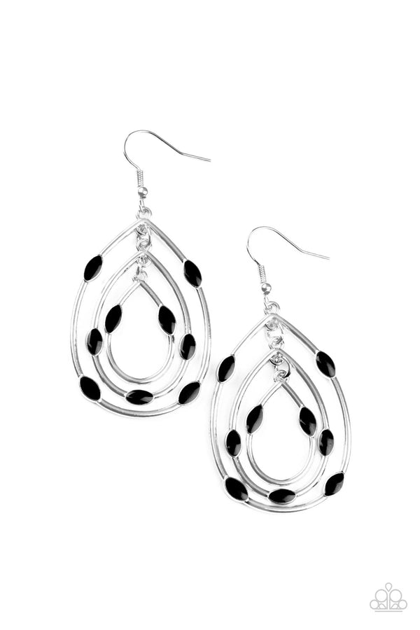 Rippling Rapport - Black Earrings