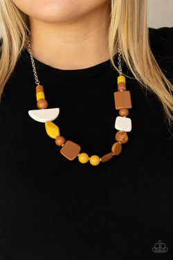 Tranquil Trendsetter - Yellow Necklace