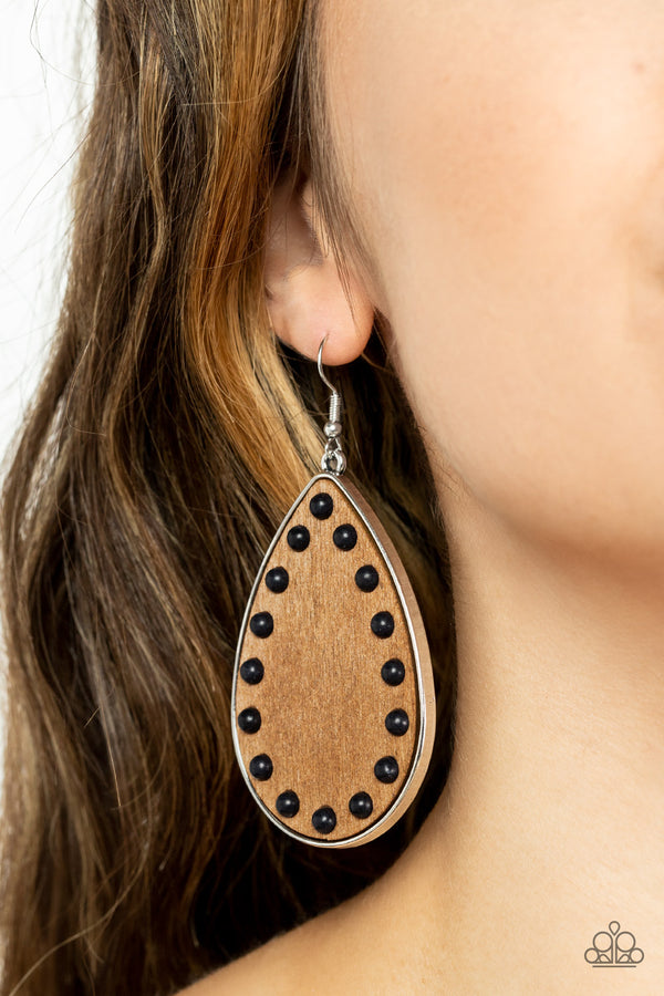 Rustic Refuge - Black Earrings