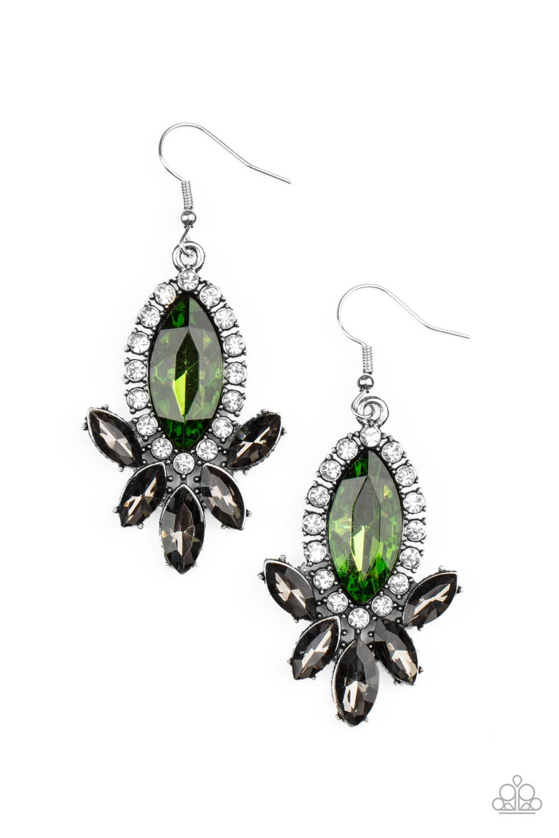 Serving Up Sparkle - Green Earrings