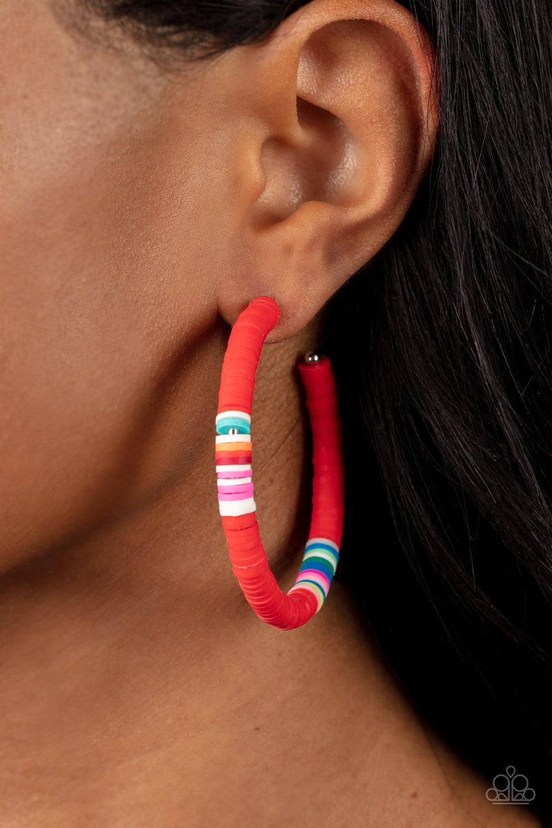 Colorfully Contagious - Red Earrings