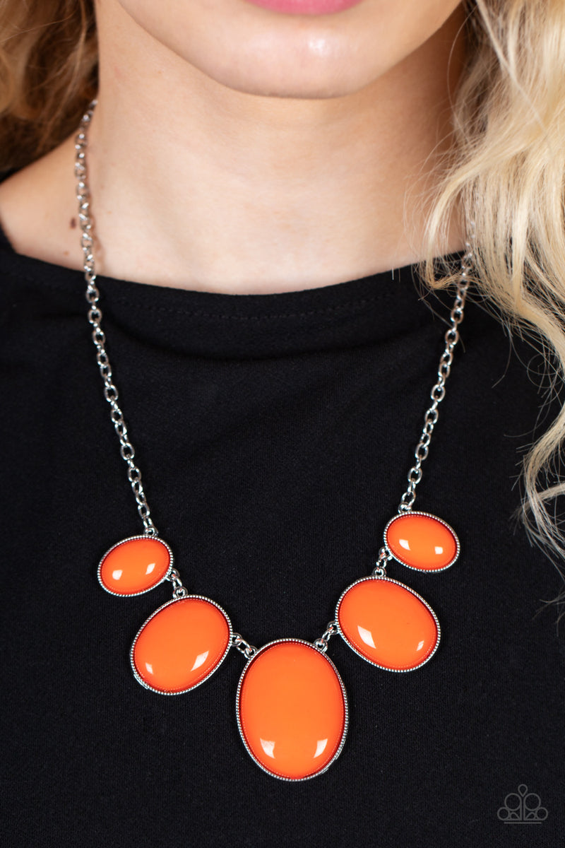 Vivacious Vanity - Orange Necklace