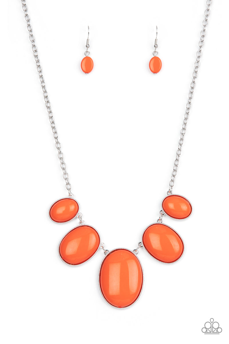 Vivacious Vanity - Orange Necklace