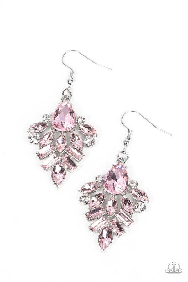 Stellar-escent Elegance - Pink Earrings