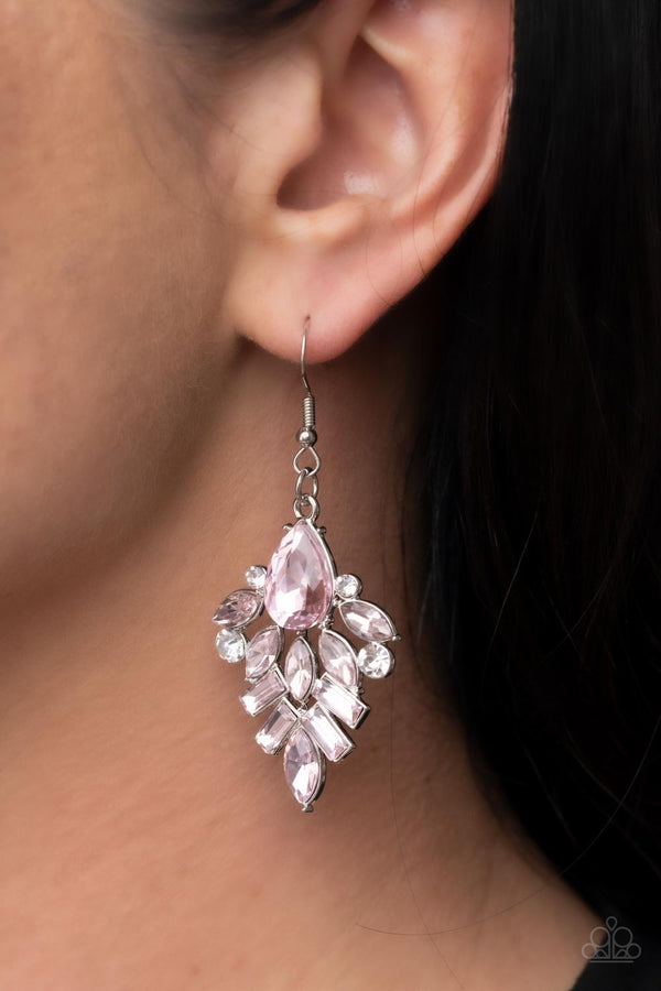 Stellar-escent Elegance - Pink Earrings
