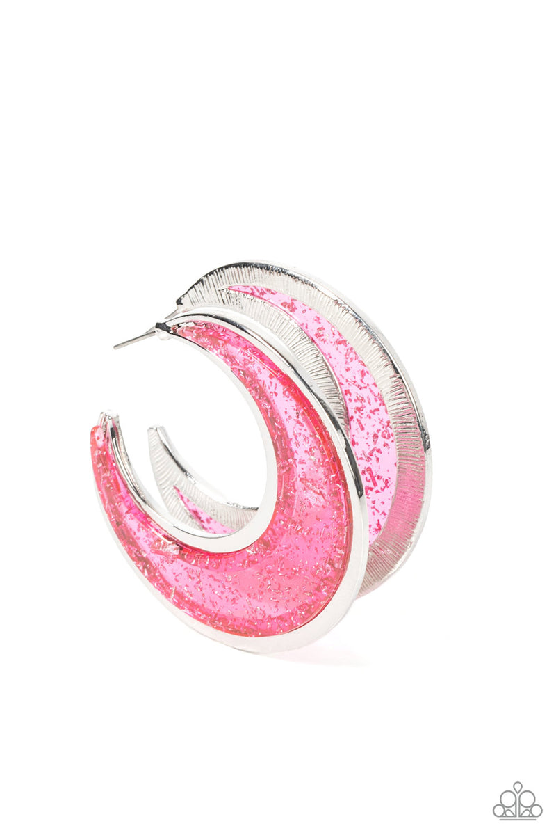 Charismatically Curvy - Pink Earrings