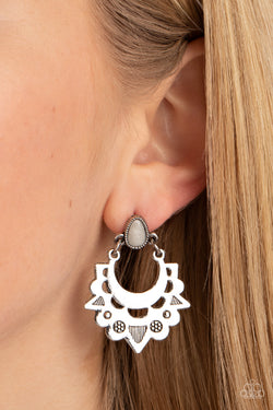 Earthy Zeal - White Earrings