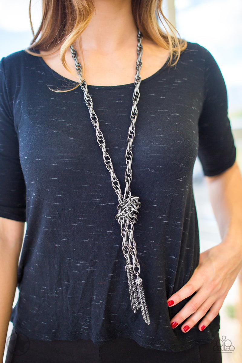 SCARFed for Attention - Gunmetal Necklace