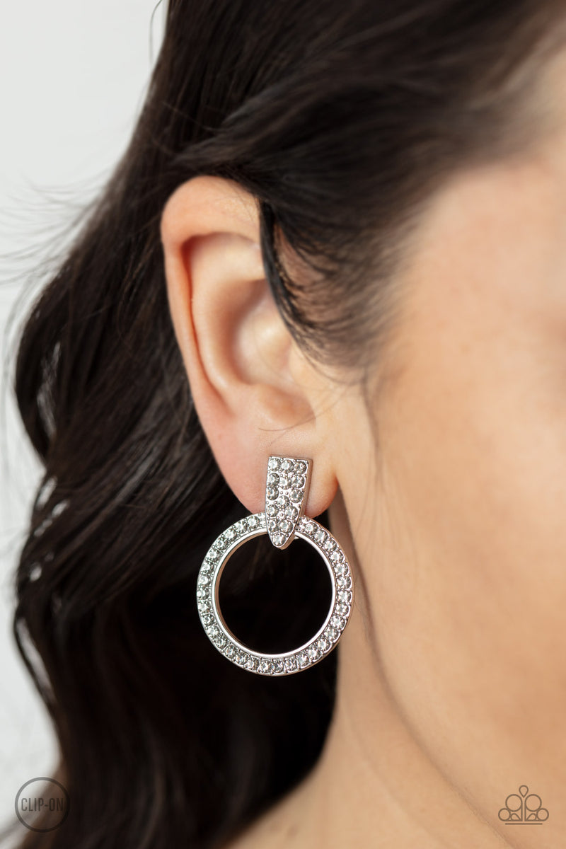 Sparkle at Your Service - White Earrings