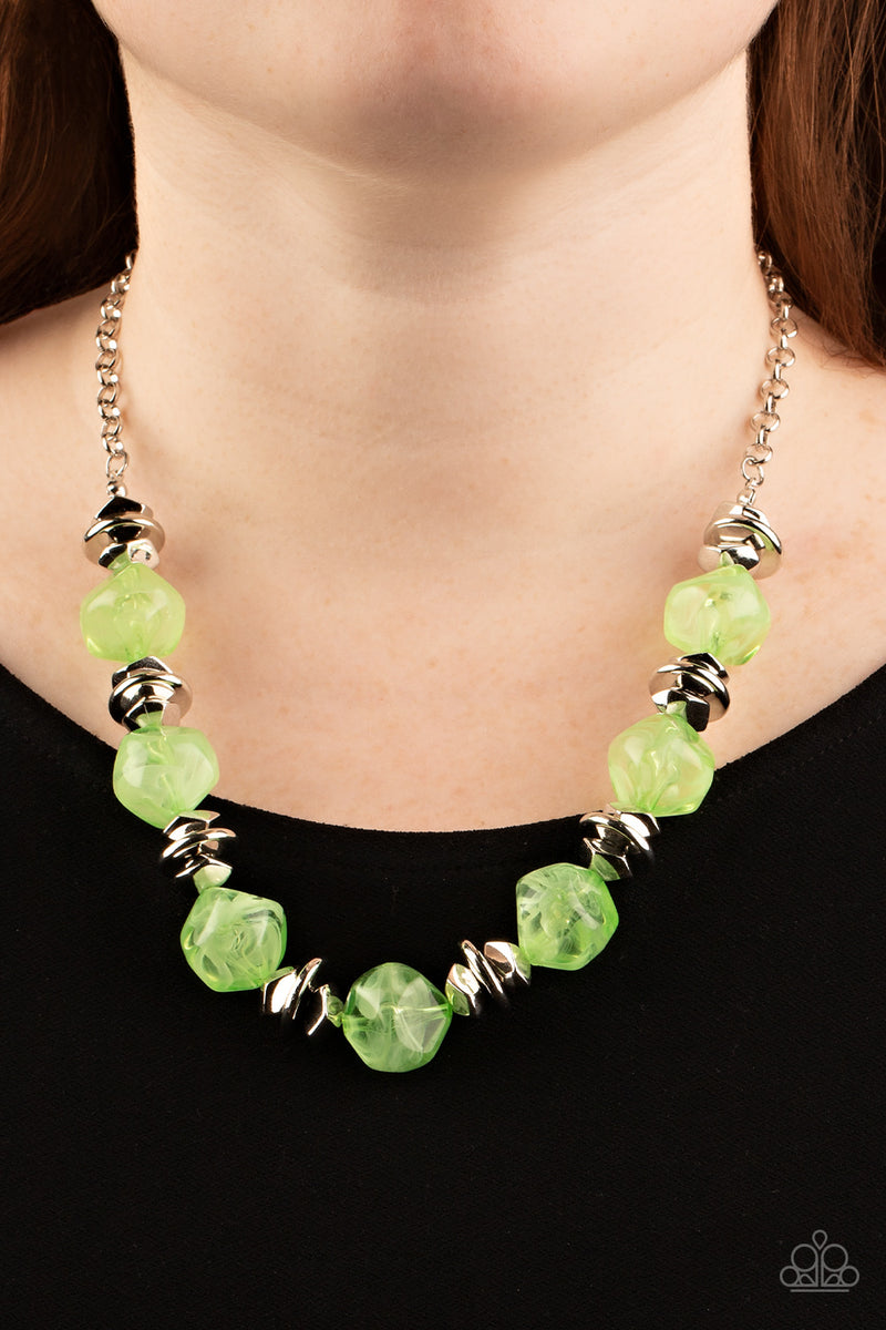Island Ice - Green Necklace