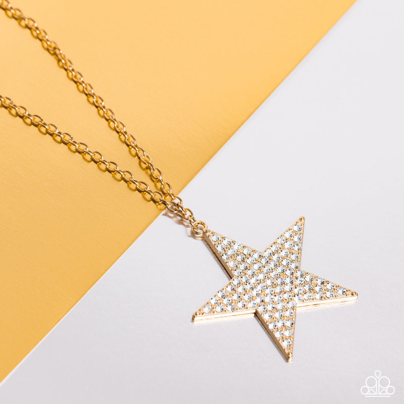 Rock Star Sparkle - Gold Necklace