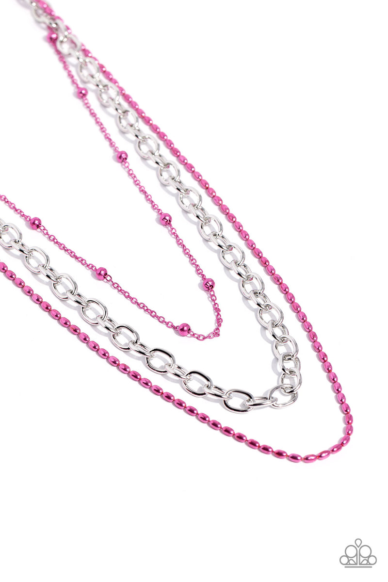 Mardi Gras Mayhem - Pink Necklace