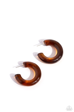 Glassy GAZE - Brown Earrings