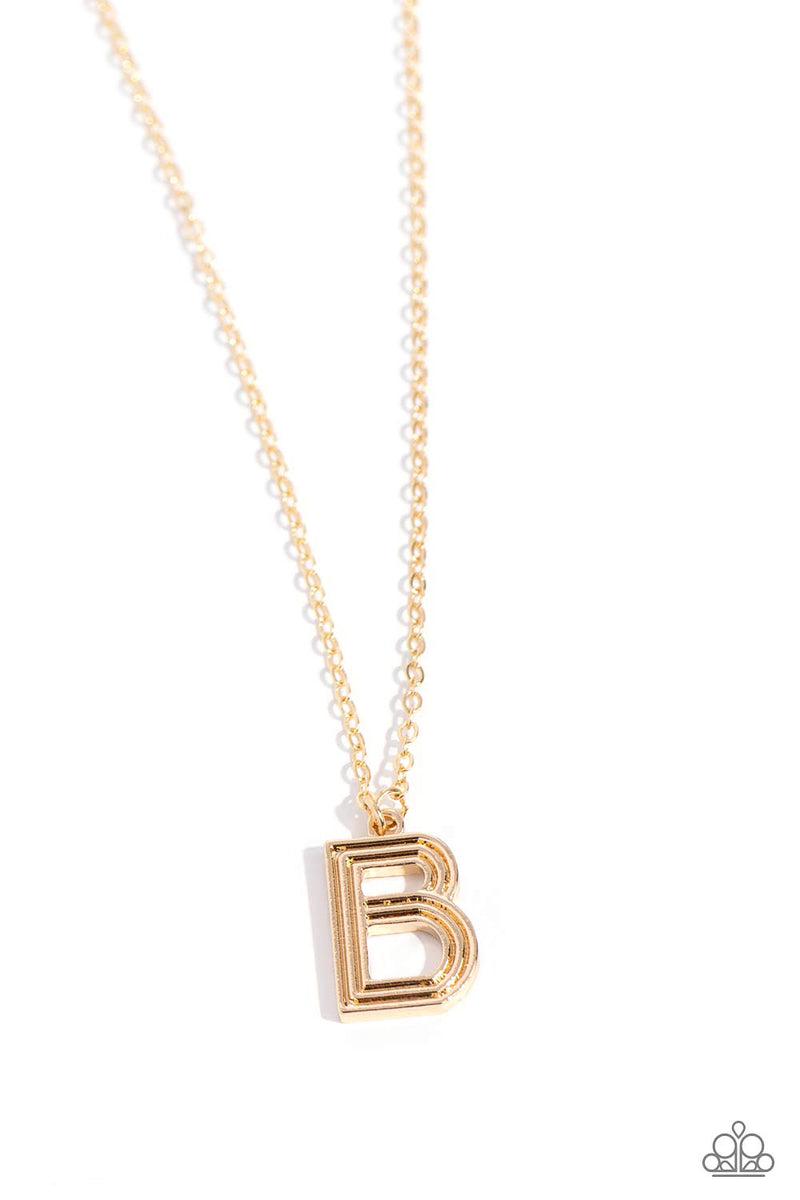 Leave Your Initials - Gold - B Necklace
