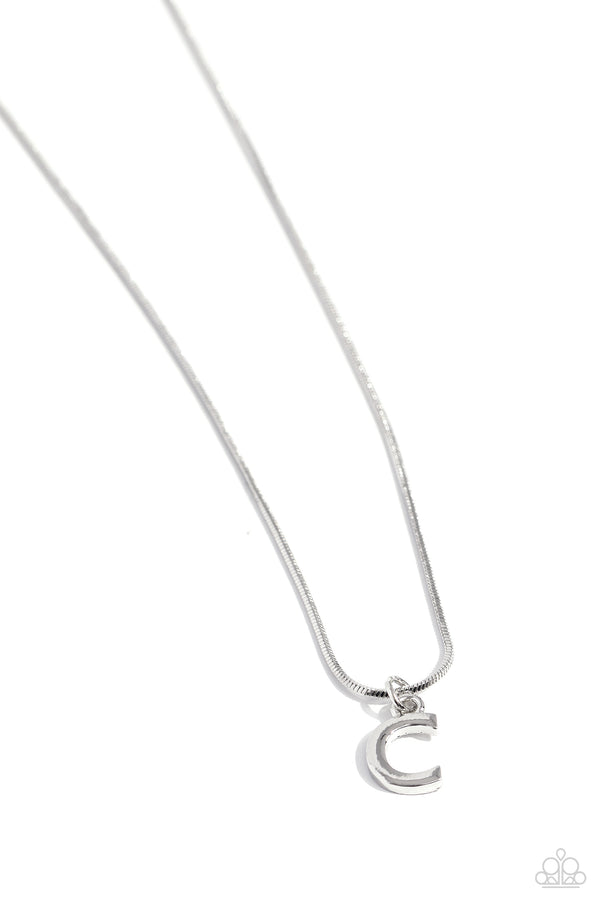 Seize the Initial - Silver - C Necklace