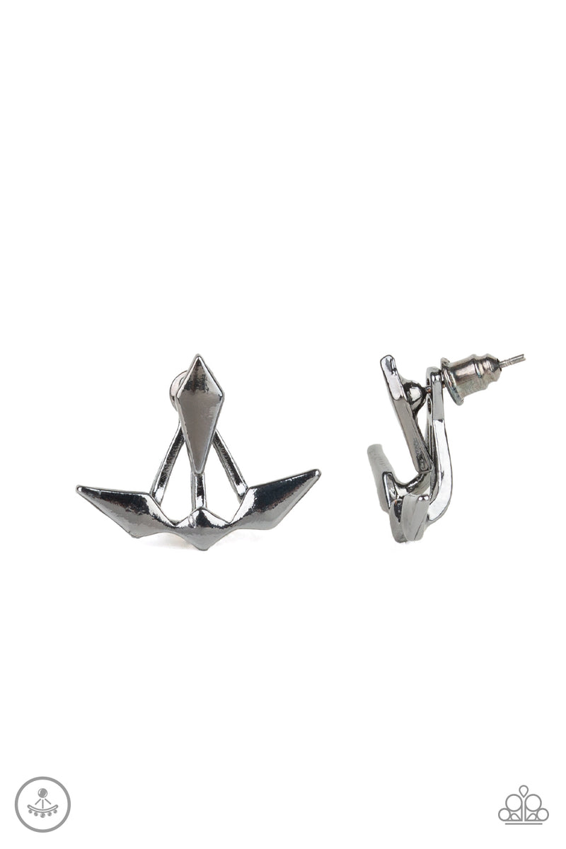 Metal Origami - Black Earrings